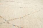 Detail Of Cream Geometric Modern Distressed Rug 60790 by Nazmiyal Antique Rugs