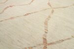 Detail Of Cream Geometric Stripe Modern Distressed Rug 60793 by Nazmiyal Antique Rugs