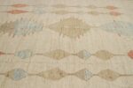 Detail Of Cream Orange Color Geometric Modern Moroccan Rug 60778 by Nazmiyal Antique Rugs