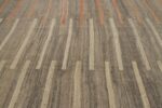 Detail Of Dark Brown Geometric Modern Distressed Rug 60829 by Nazmiyal Antique Rugs