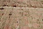 Detail Of Dark Brown Orange Geometric Modern Distressed Rug 60834 by Nazmiyal Antique Rugs