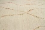 Details Of Cream Geometric Stripe Modern Distressed Rug 60793 by Nazmiyal Antique Rugs