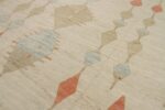 Details Of Cream Orange Color Geometric Modern Moroccan Rug 60778 by Nazmiyal Antique Rugs