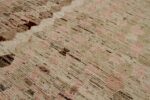 Details Of Dark Brown Orange Geometric Modern Distressed Rug 60834 by Nazmiyal Antique Rugs