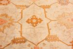 Details Of Ivory Arts And Crafts Antique Turkish Oushak Rug 70878 by Nazmiyal Antique Rugs