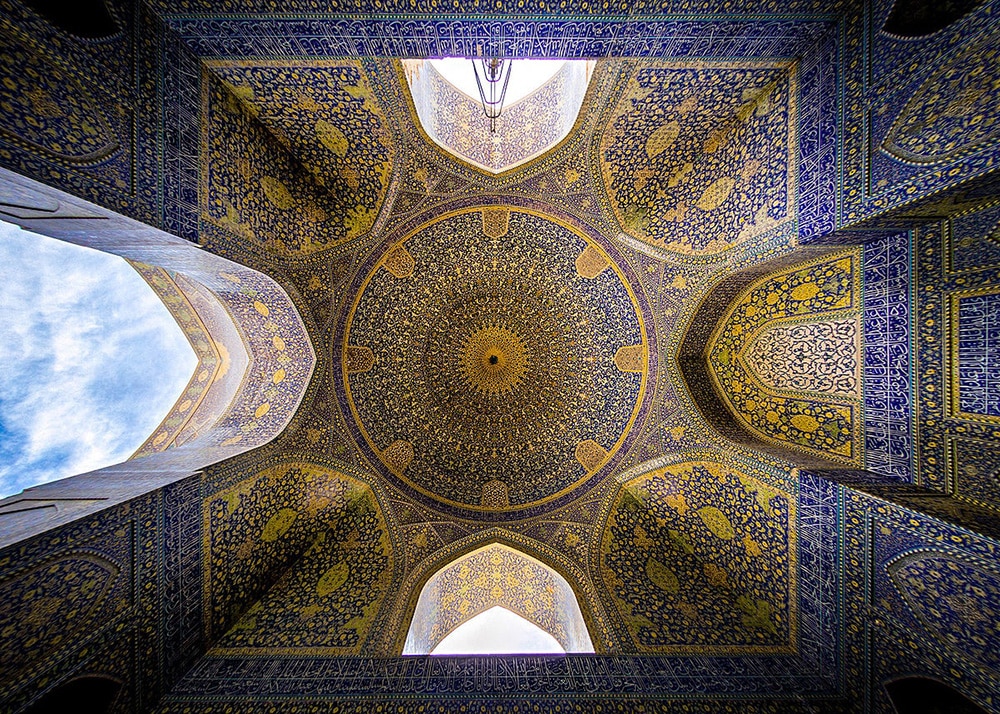 Interior Dome / Gonbad At Shah Mosque in Isfahan Iran by Nazmiyal Antique Rugs