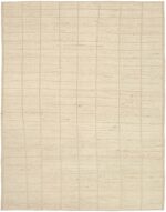 Ivory Textured Modern Distressed Rug 60822 by Nazmiyal Antique Rugs