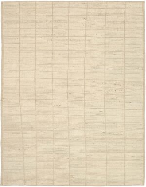 Ivory Textured Modern Distressed Rug 60822 by Nazmiyal Antique Rugs