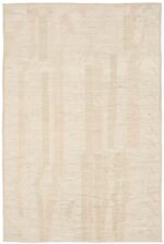 Light Beige Orange Modern Distressed Rug 60823 by Nazmiyal Antique Rugs