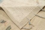 Pile Of Cream Geometric Modern Distressed Rug 60790 by Nazmiyal Antique Rugs