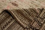 Pile Of Dark Brown Orange Geometric Modern Distressed Rug 60834 by Nazmiyal Antique Rugs