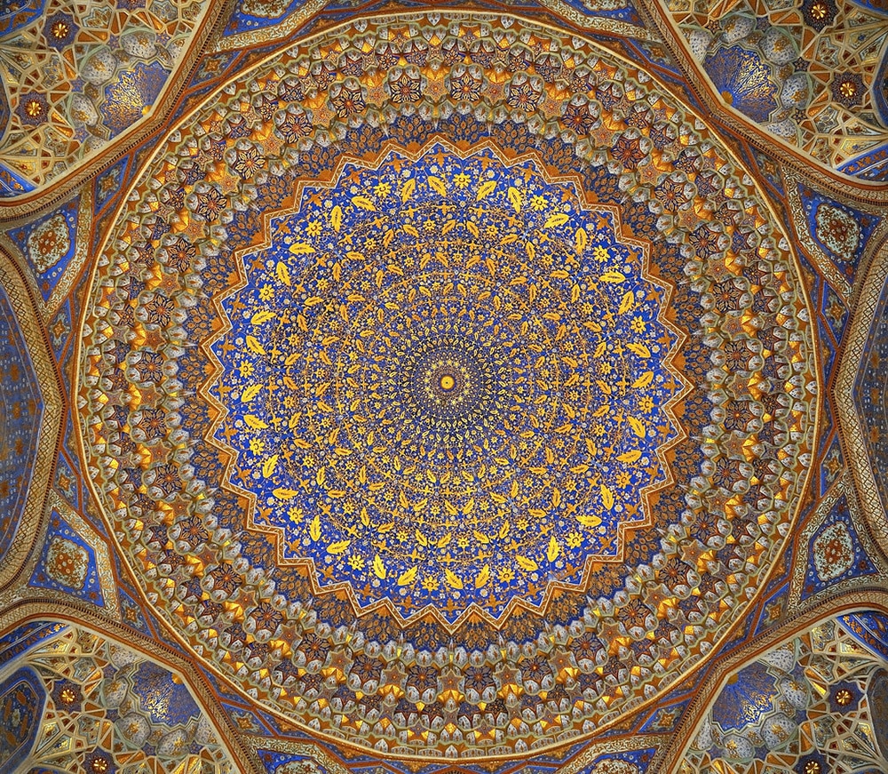 Gonbad Dome Design In Registan Mosque Samarkand Uzbekistanby Nazmiyal Antique Rugs