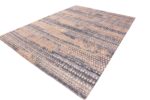 Side Of Silk And Wool Abstract Blue Modern Boutique Area Rug 60771 by Nazmiyal Antique Rugs by Nazmiyal Antique Rugs