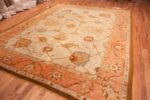 Side Of Ivory Arts And Crafts Antique Turkish Oushak Rug 70878 by Nazmiyal Antique Rugs