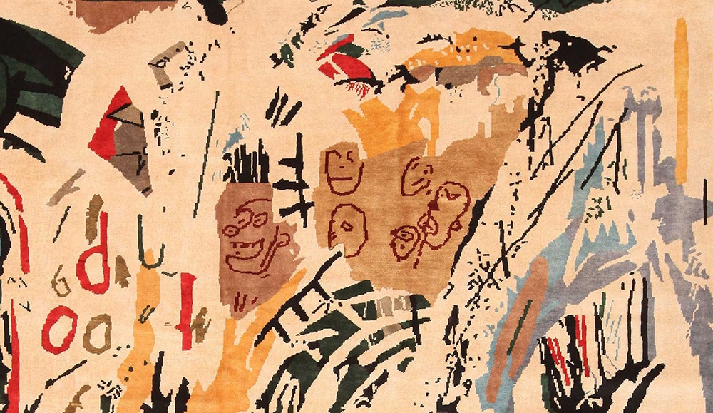Cracking The Symbols Code In Jean Michel Basquiat Art Rugs by Nazmiyal Antique Rugs