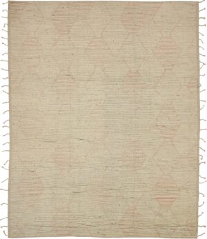 Taupe Geometric Modern Distressed Rug 60814 by Nazmiyal Antique Rugs