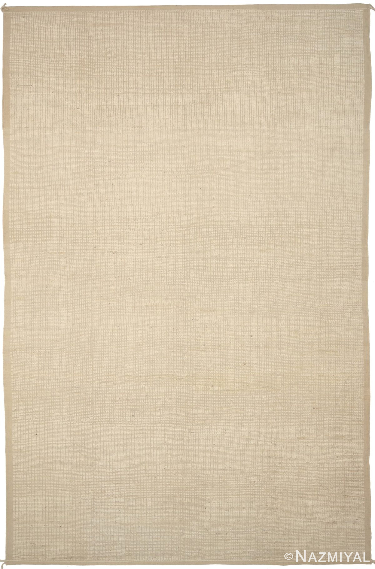 Cream Color Modern Distressed Rug 60791 by Nazmiyal Antique Rugs