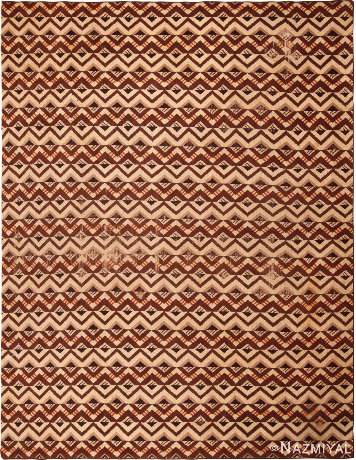 Geometric Vintage French Art Deco Area Rug 70316 by Nazmiyal Antique Rugs