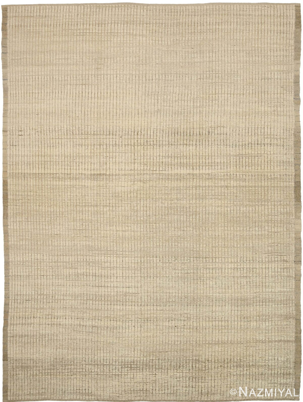 Green Beige Color Textured Modern Distressed Rug 60825 by Nazmiyal Antique Rugs