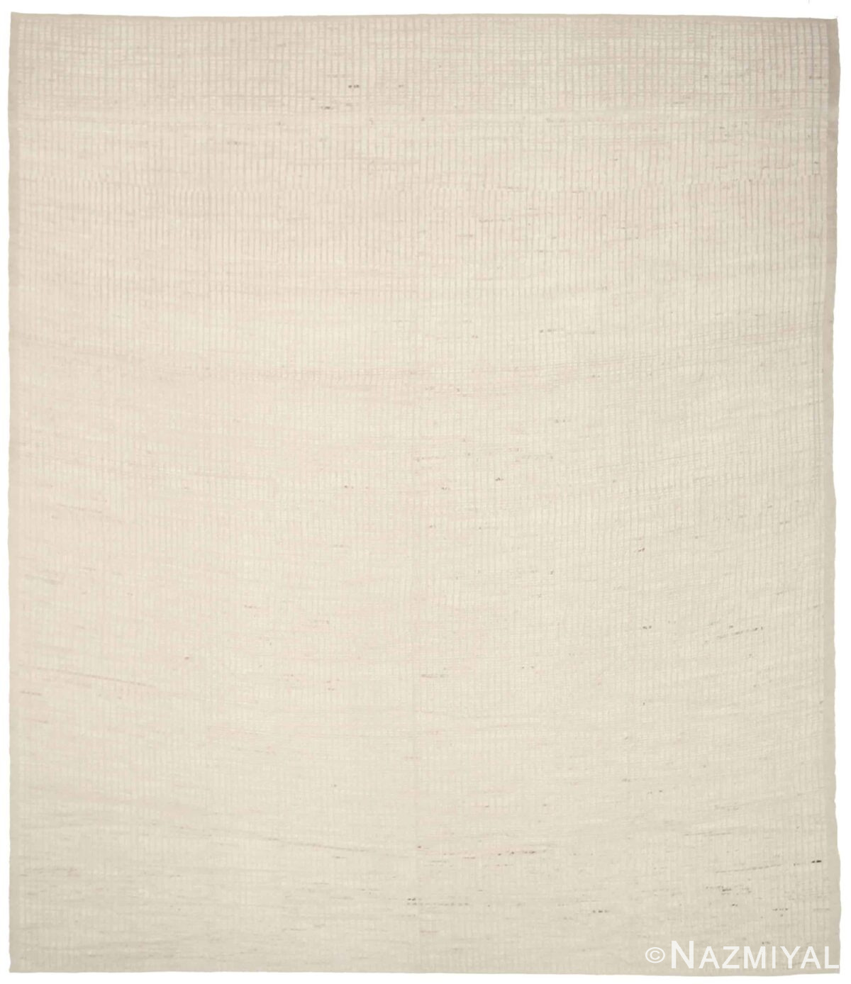 Ivory Modern Distressed Rug 60807 by Nazmiyal Antique Rugs