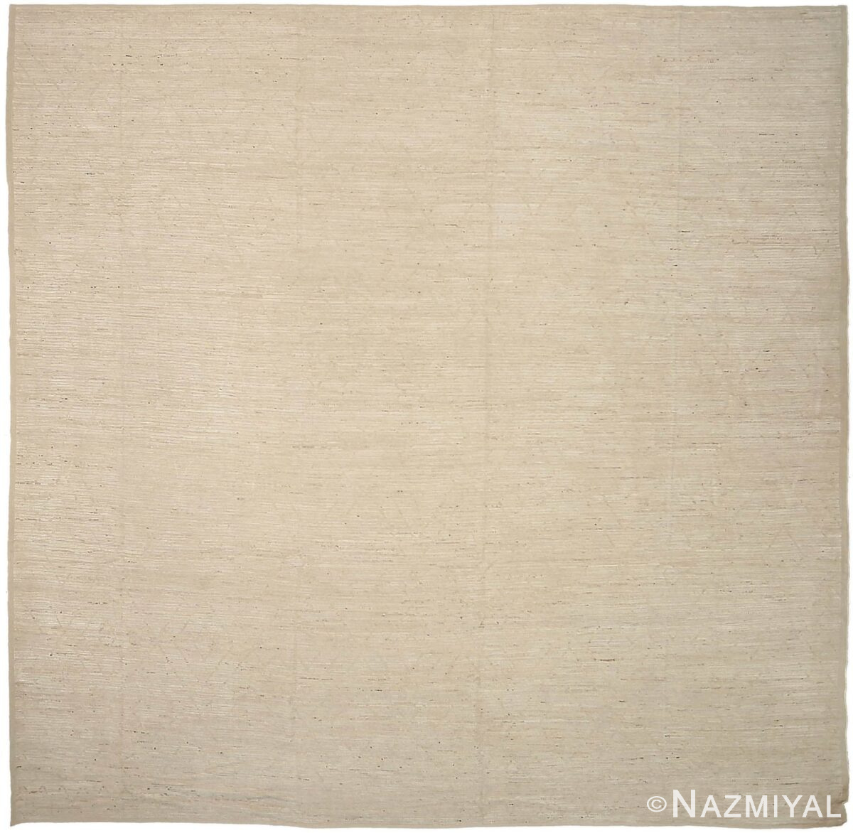 Light Beige Geometric Modern Distressed Rug 60805 by Nazmiyal Antique Rugs