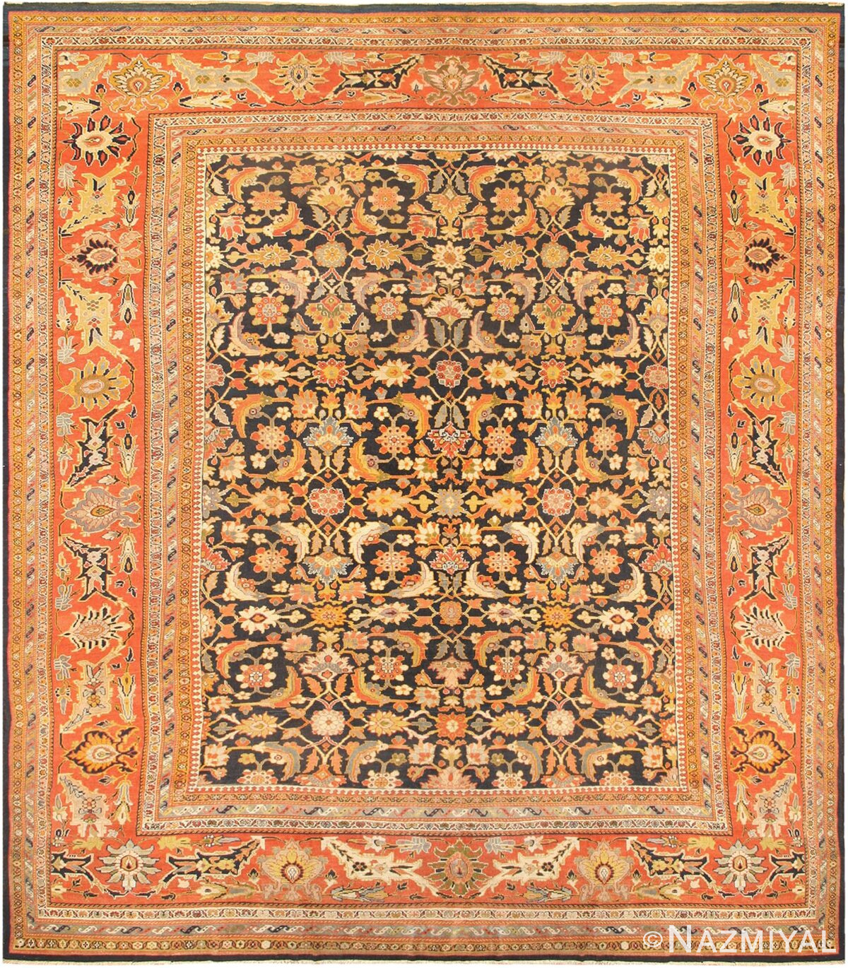Oversized Antique Persian Ziegler Sultanabad Rug 3325 by Nazmiyal Antique Rugs