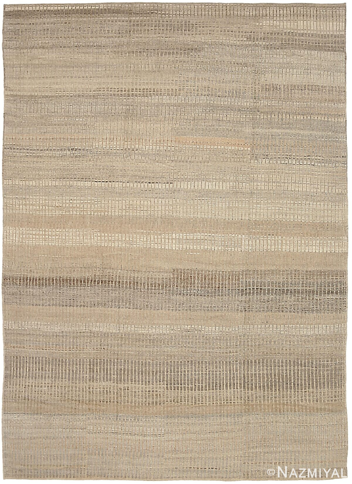 Taupe Textured Modern Distressed Rug 60820 by Nazmiyal Antique Rugs