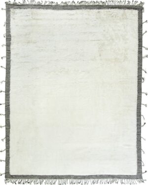 White Black Colored Modern Boho Chic Rug 60110 by Nazmiyal Antique Rugs