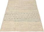 Whole View Of Beige Blue Color Geometric Modern Moroccan Rug 60777 by Nazmiyal Antique Rugs