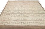 Whole View Of Beige Brown Geometric Modern Distressed Rug 60799 by Nazmiyal Antique Rugs