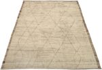 Whole View Of Brown Cream Geometric Modern Distressed Rug 60792 by Nazmiyal Antique Rugs