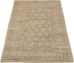 Whole View Of Brown Flower Geometric Modern Distressed Rug 60817 by Nazmiyal Antique Rugs