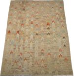 Whole View Of Brownstone Geometric Modern Distressed Rug 60808 by Nazmiyal Antique Rugs