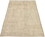 Whole View Of Cream Brown Geometric Modern Moroccan Rug 60780 by Nazmiyal Antique Rugs