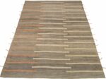 Whole View Of Dark Brown Geometric Modern Distressed Rug 60829 by Nazmiyal Antique Rugs