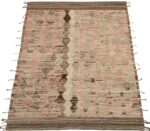 Whole View Of Dark Brown Orange Geometric Modern Distressed Rug 60834 by Nazmiyal Antique Rugs