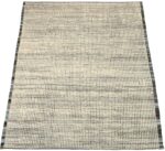 Whole View Of Charcoal Beige Textured Modern Distressed Rug 60818 by Nazmiyal Antique Rugs
