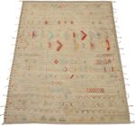 Whole View Of Green Colorful Geometric Modern Distressed Rug 60821 by Nazmiyal Antique Rugs