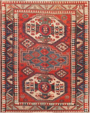 Antique Caucasian Kazak Rug 71016 by Nazmiyal Antique Rugs