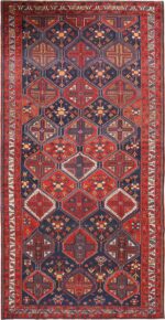 Antique Persian Bakhtiari Area Rug 70754 by Nazmiyal Antique Rugs