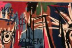 Detail Of Colorful Modern Basquiat Inspired Art Area Rug 71005 by Nazmiyal Antique Rugs