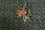 Flower Of Oversized Green Background Antique Chinese Rug 70967 by Nazmiyal Antique Rugs