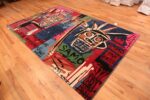 Side Of Colorful Modern Basquiat Inspired Art Area Rug 71005 by Nazmiyal Antique Rugs