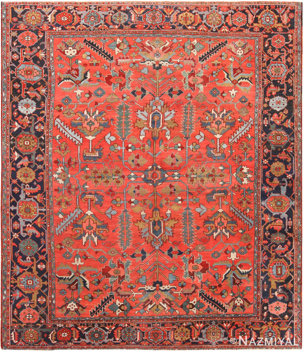Antique Persian Serapi Area Rug 71009 by Nazmiyal Antique Rugs