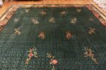 Whole View Of Oversized Green Background Antique Chinese Rug 70967 by Nazmiyal Antique Rugs