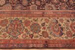 Border Of Navy Blue Background Large Antique Persian Sultanabad Rug 71043 by Nazmiyal Antique Rugs