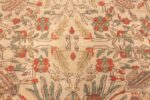 Close Up Of Ivory Background Large Antique Persian Sultanabad Rug 71044 by Nazmiyal Antique Rugs