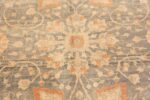Close Up Of Light Blue Background Large Antique Persian Tabriz Area Rug 71047 by Nazmiyal Antique Rugs