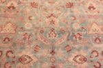 Detail Of Oversized Light Blue Background Antique Persian Kerman Rug 71048 by Nazmiyal Antique Rugs