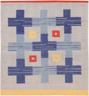 Modern Custom Swedish Kilim Rug Sample 60856 by Nazmiyal Antique Rugs